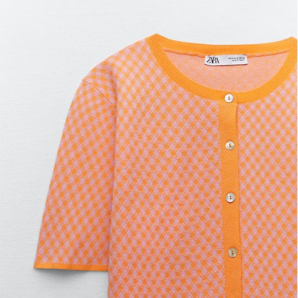 LAST CHANCE ⚡️ Zara Plaid Knit Jacket S - Picture 5 of 7